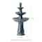 Glitzhome® 45" 3-Tier LED Turquoise Pedestal Lotus Ceramic Outdoor Floor Fountain